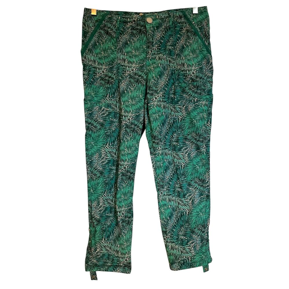 Democracy "Flex"ellent Green Leaf Floral Convertible Utility Crop Cargo Pants 6